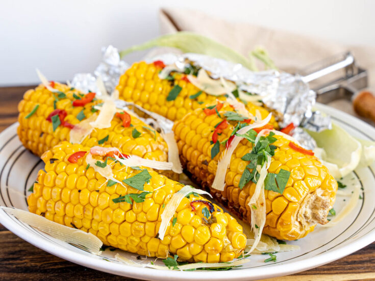 Grilled Corn on the Cob with Herbed Parmesan Butter