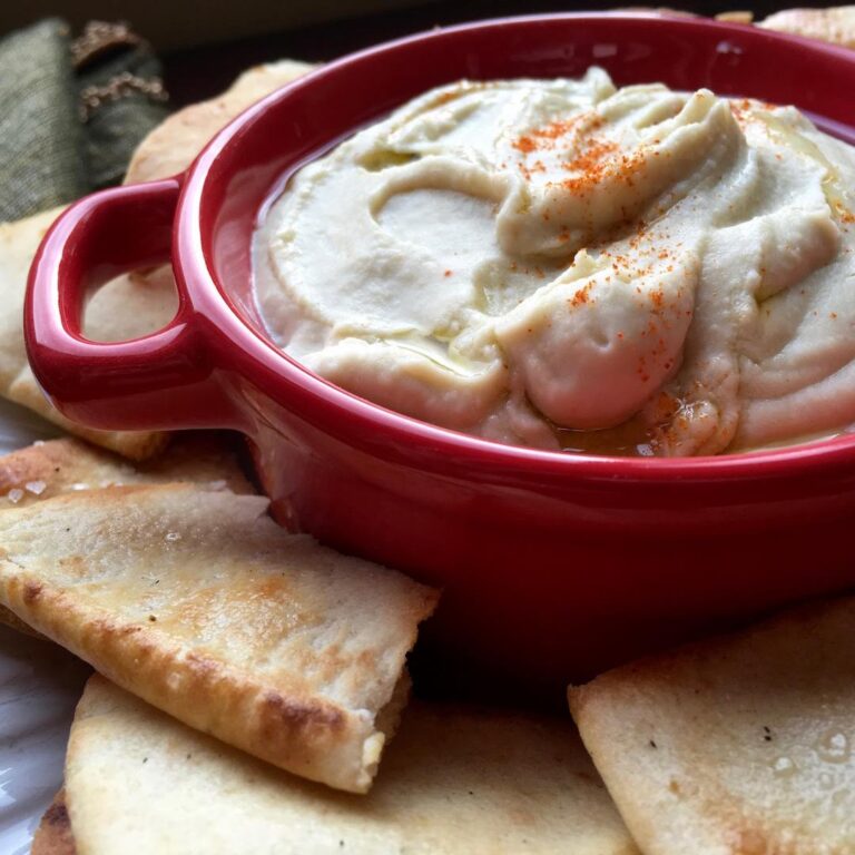 White Bean Dip with Seasoned Pita Chips