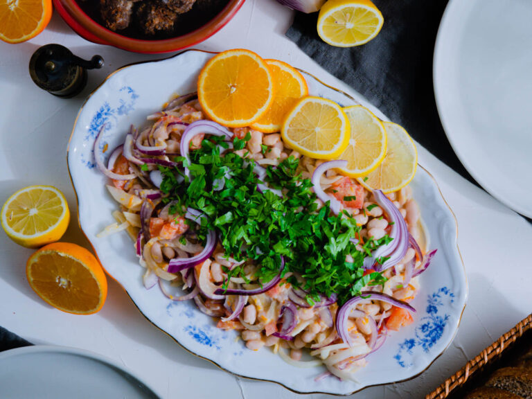 Orange & Tahini Piyaz (White Bean Salad)