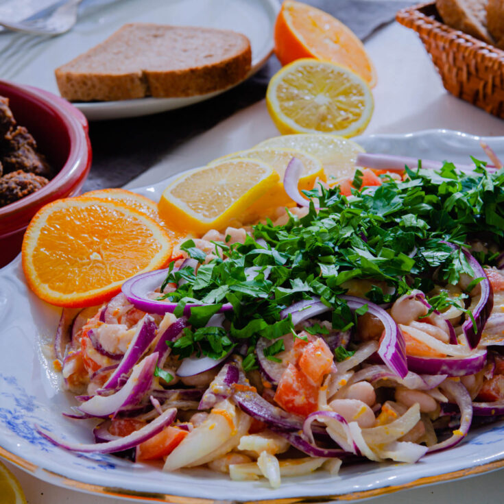 Orange & Tahini Piyaz (White Bean Salad)